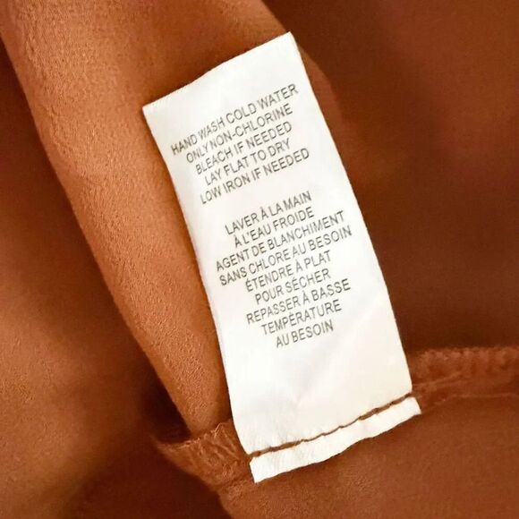 DR2 x NORDSTROM | Rust Orange Red Terra Cotta Blouse Smocked Balloon Sleeve | XL - Picture 8 of 8